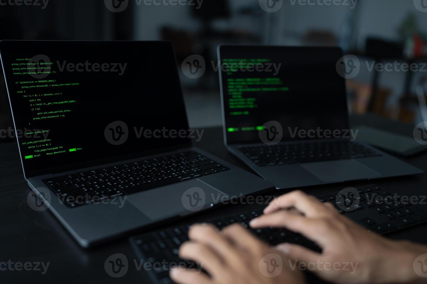 Asian man software engineer Working on Computer at office desk for writing program code IT Software Engineer finding errors tech support devops creating digital photo