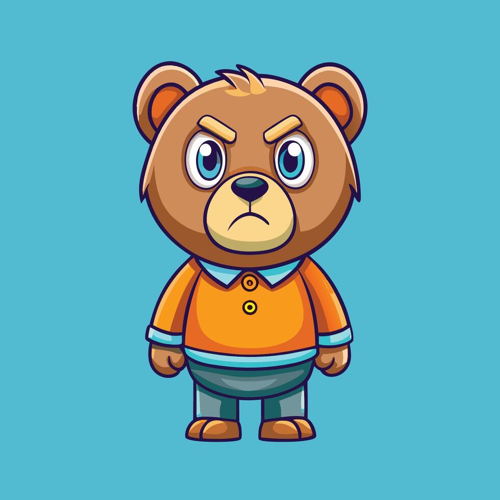 Enchanting Illustration of an Adorable but Ferocious Bear vector
