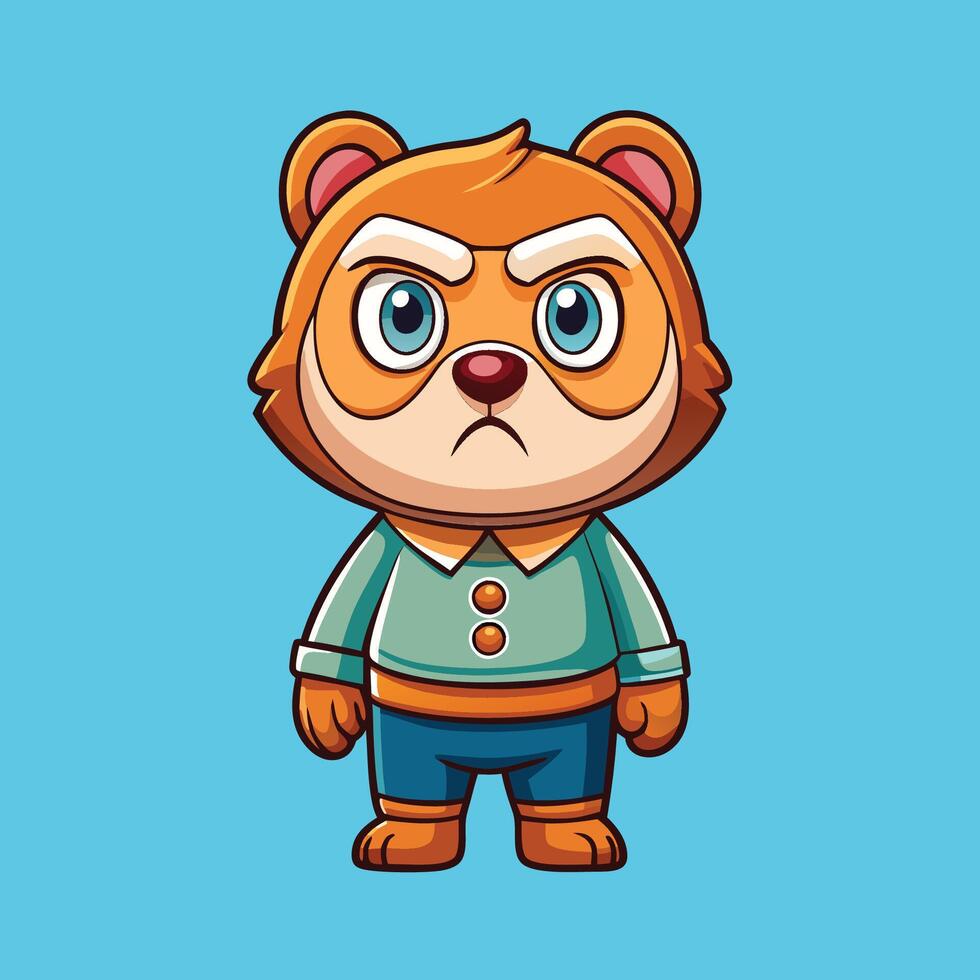 Adorable Cartoon Illustration of a Ferocious Bear vector