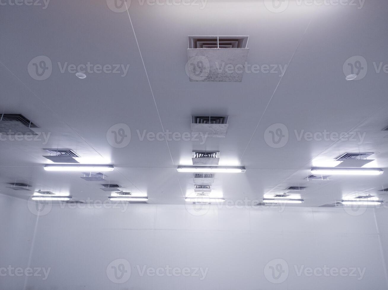Ceiling of factory interrior ventilation with low temperature of an industrial cold storage room. photo