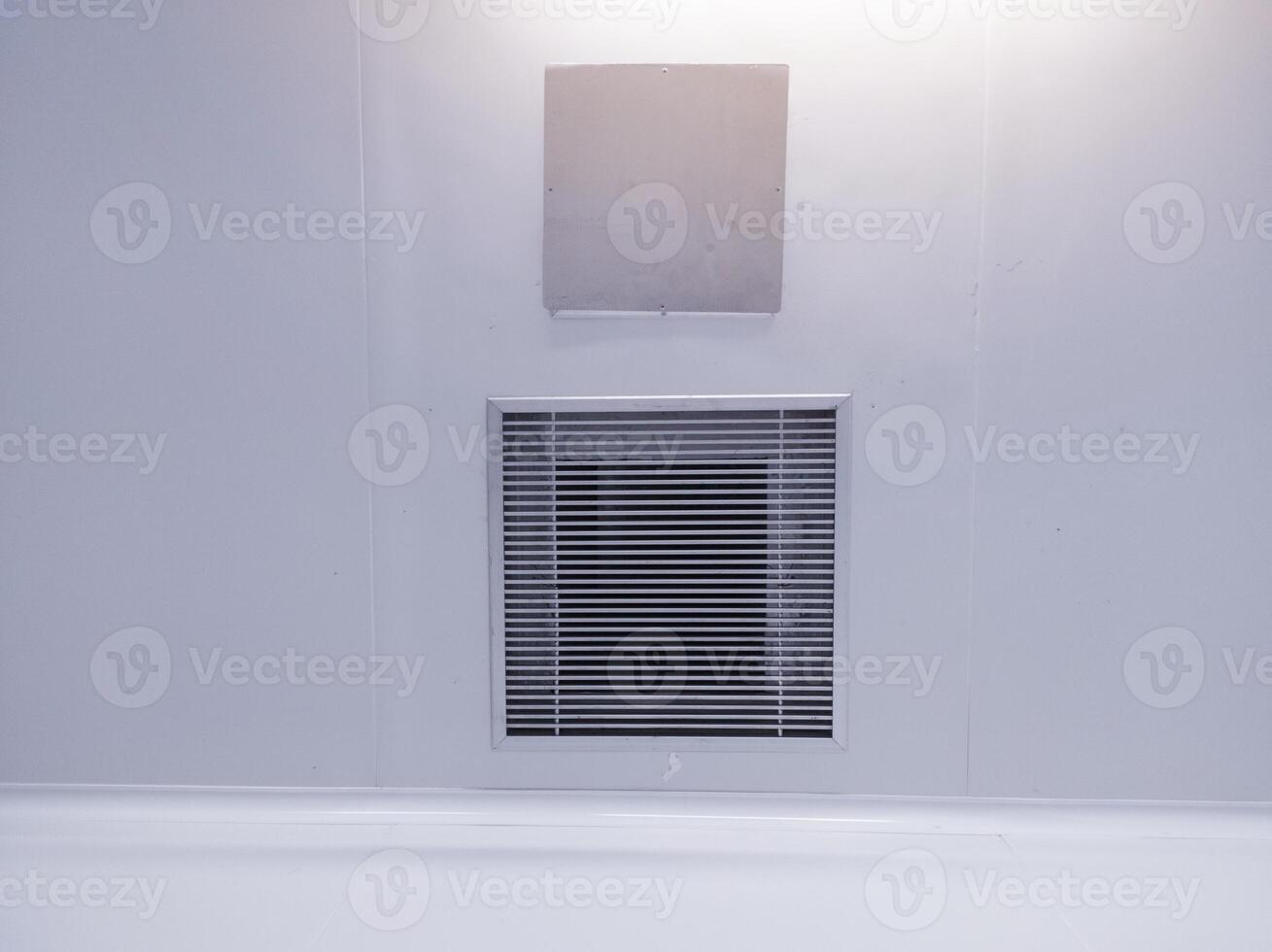 Ceiling of factory interrior ventilation with low temperature of an industrial cold storage room. photo