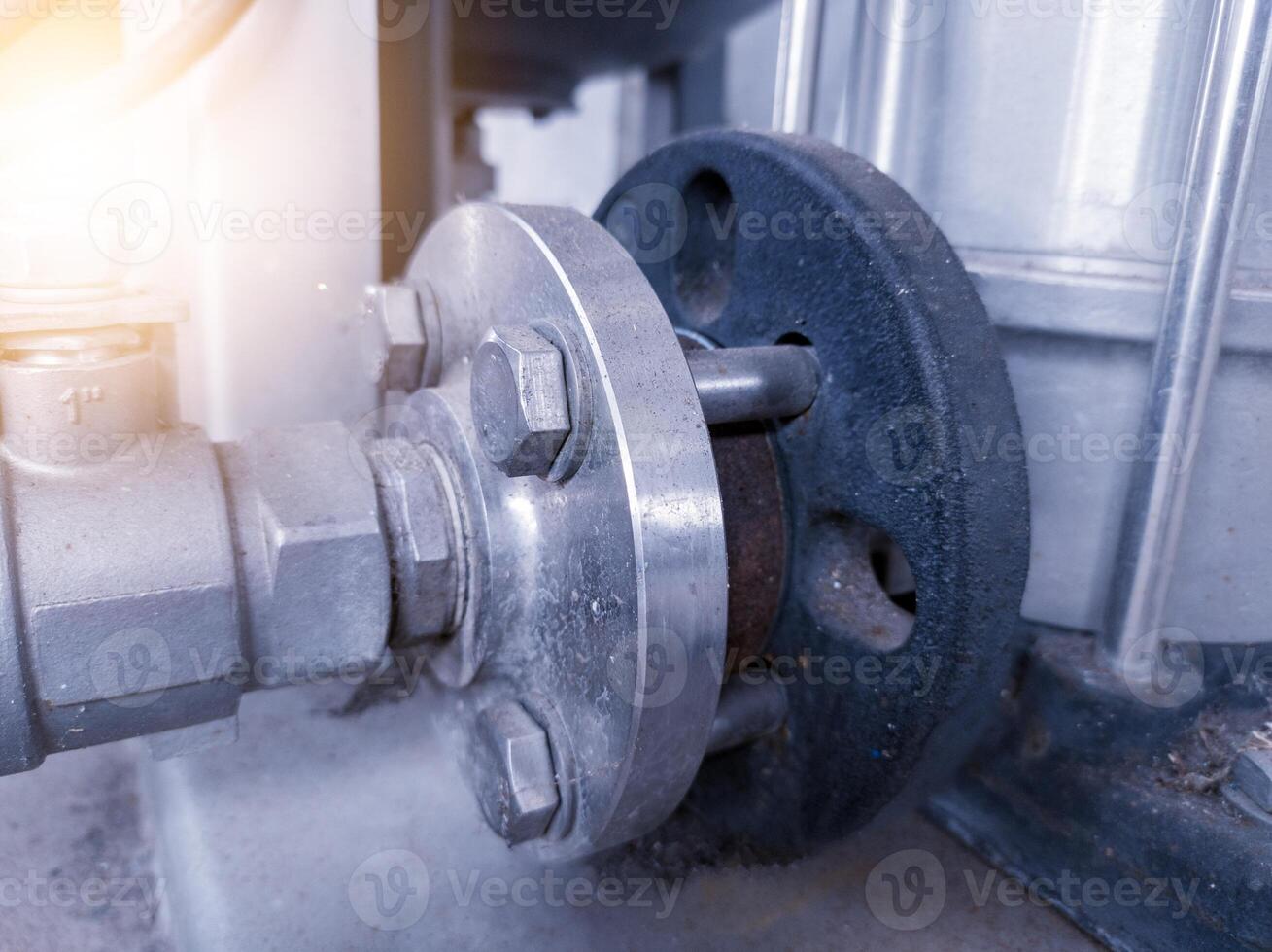 Close up the motor pump pressure water treatment in industry. photo
