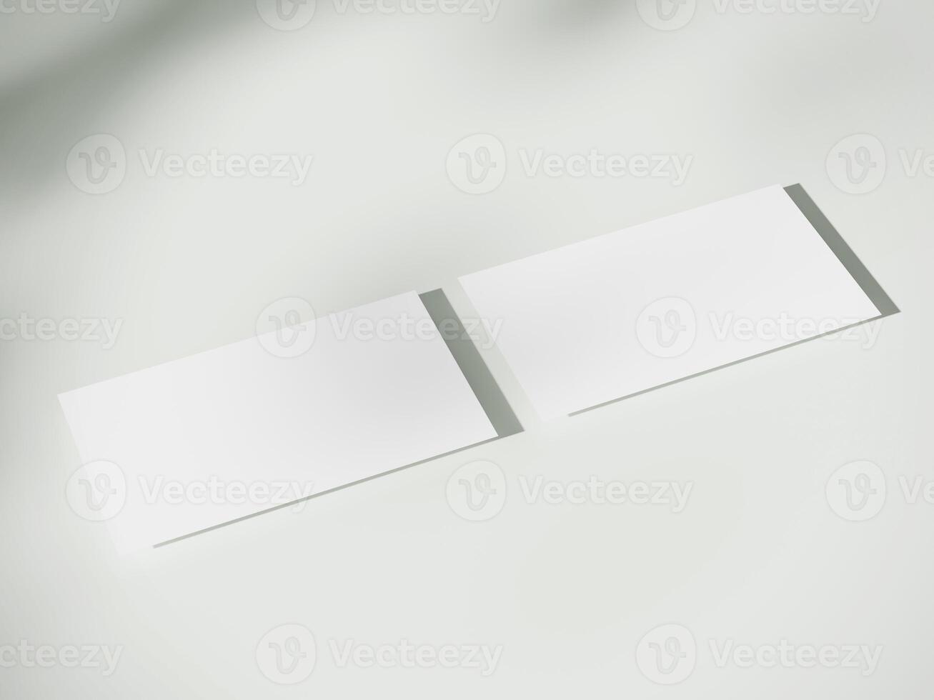 Business card mockup on aesthetic warm white background photo