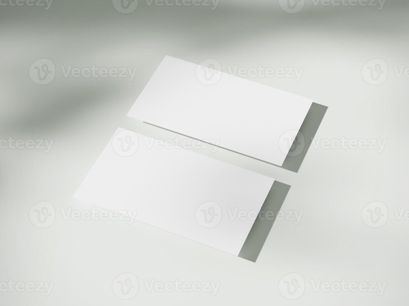 Business card mockup on aesthetic warm white background photo