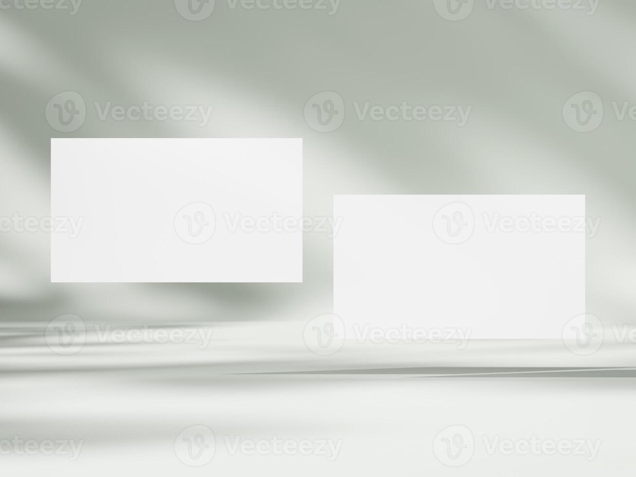 Business card mockup on aesthetic warm white background photo
