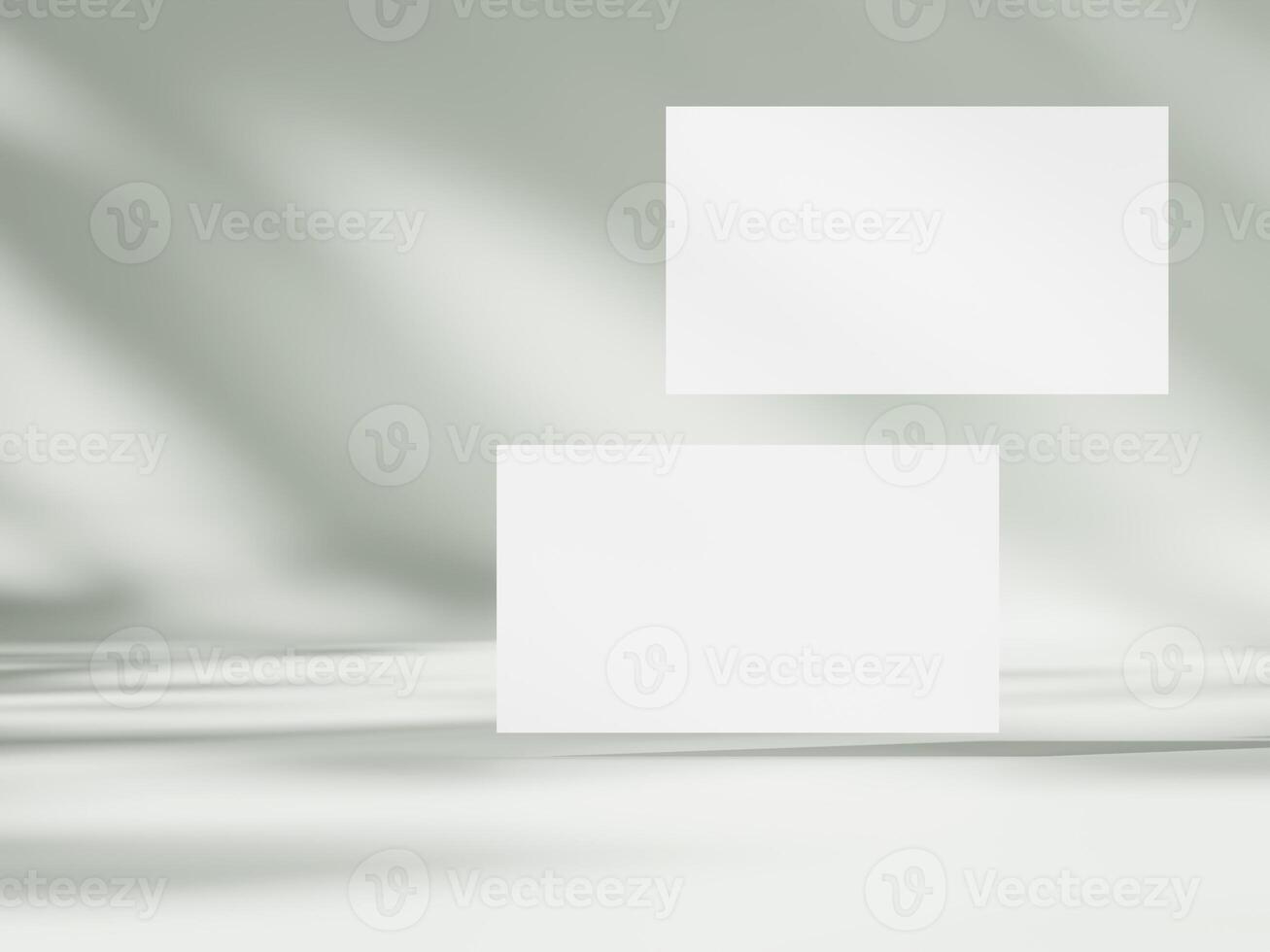 Business card mockup on aesthetic warm white background photo