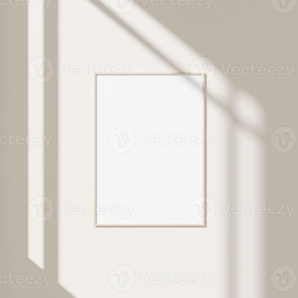 Empty framed canvas for mockups and art illustrations photo