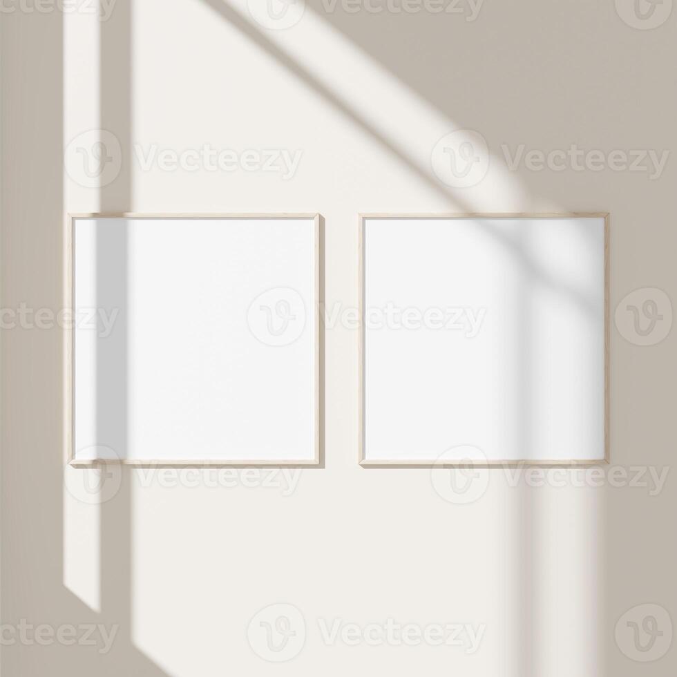 Empty framed canvas for mockups and art illustrations photo