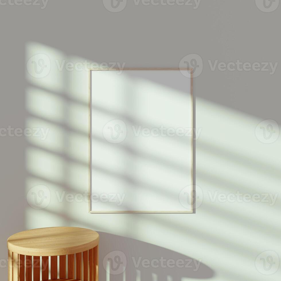 Empty framed canvas for mockups and art illustrations photo
