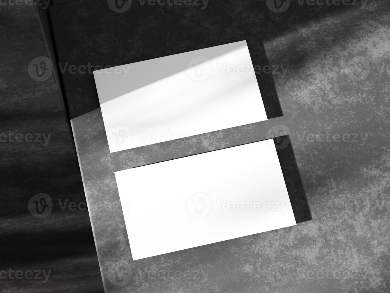 Business card on black background photo