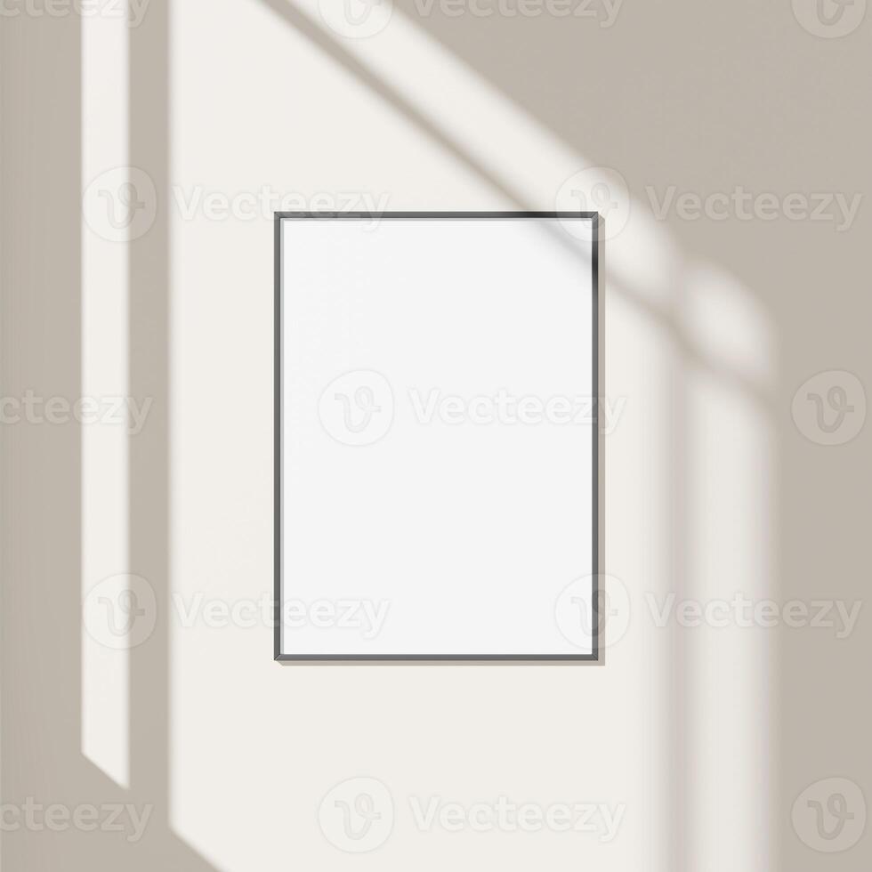 Empty framed canvas for mockups and art illustrations photo