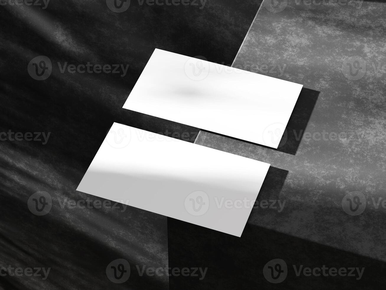 Business card on black background photo
