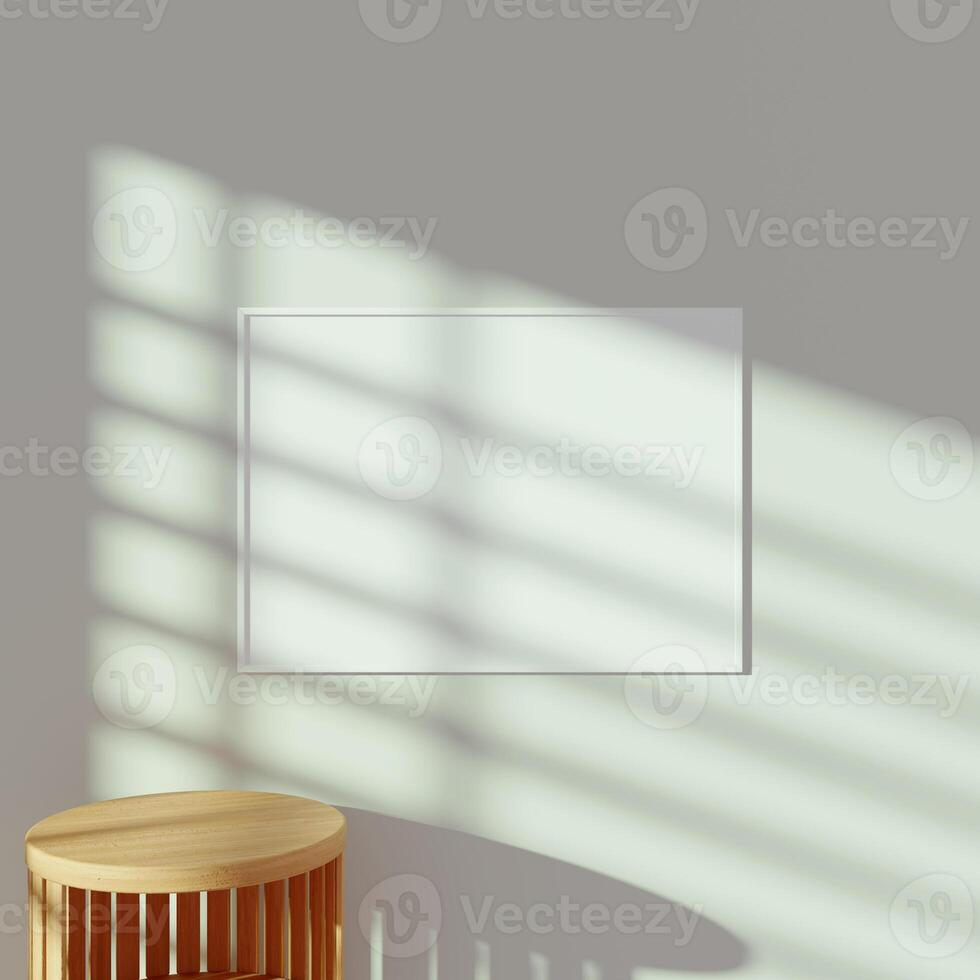 Empty framed canvas for mockups and art illustrations photo