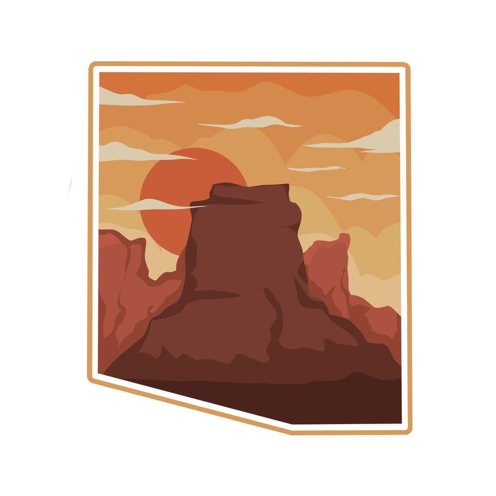 Monument of Valley with sunset scenery perfect for print, apparel, etc vector