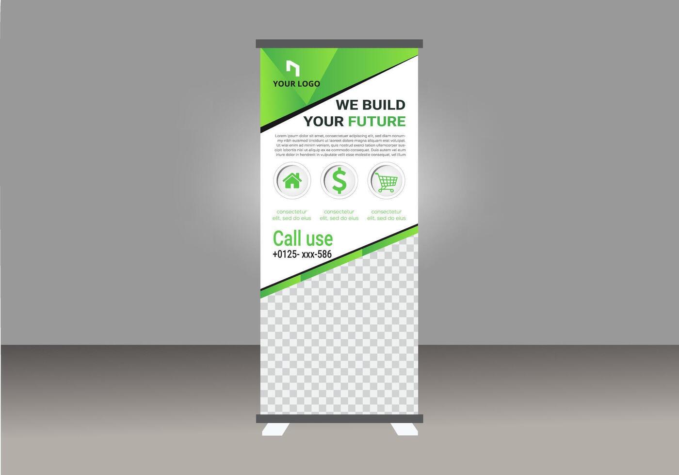 Business Roll Up Banner. Abstract Roll up background for Presentation vector