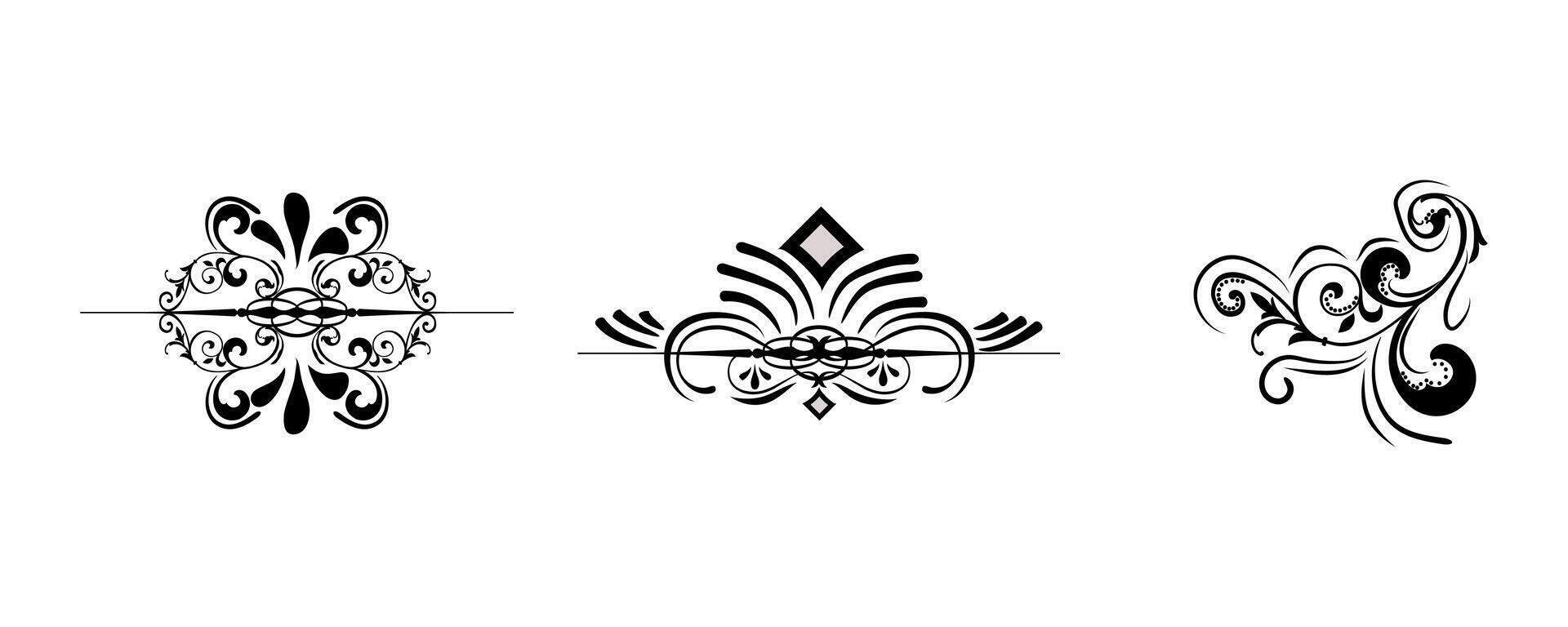 a set of four ornamental designs on a white background vector