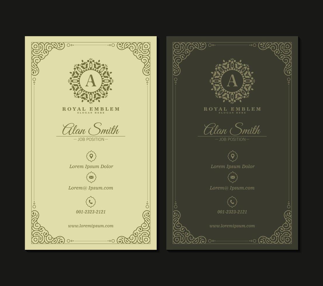 ornament pattern business card design vector