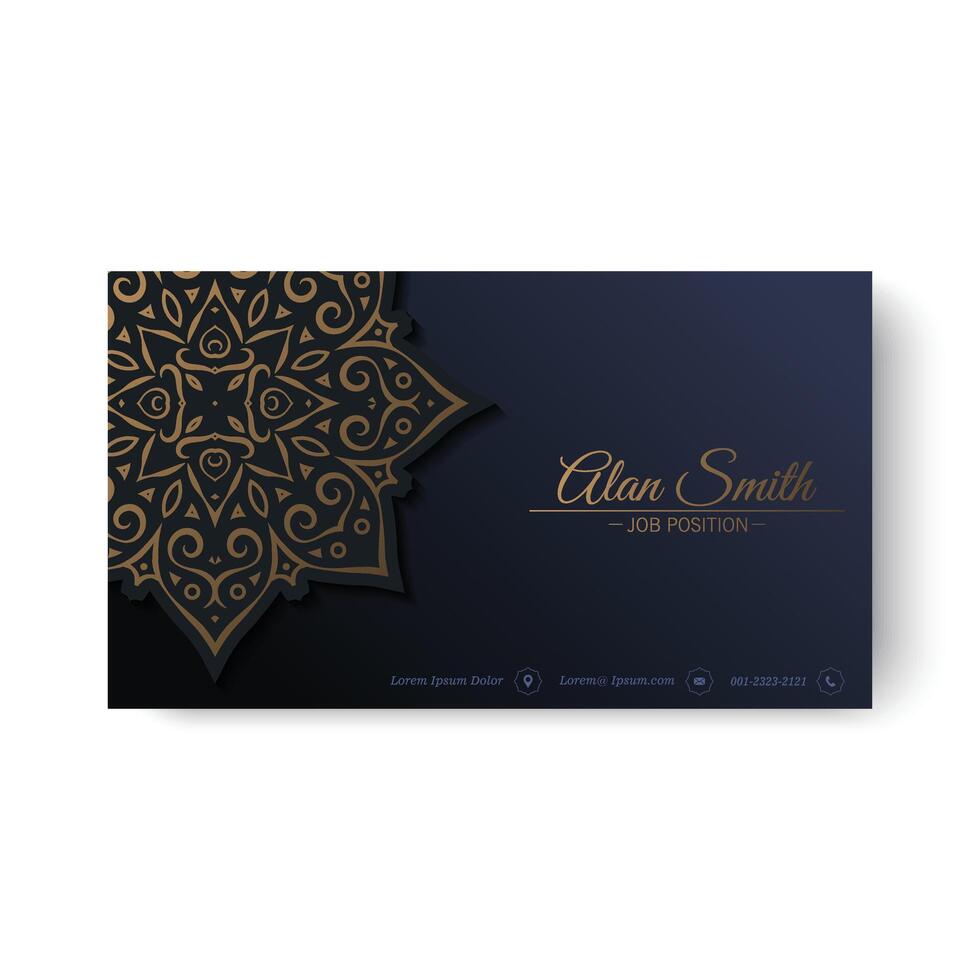 Luxury business card and vintage ornament logo template. Retro elegant flourishes ornamental frame design and pattern background. vector