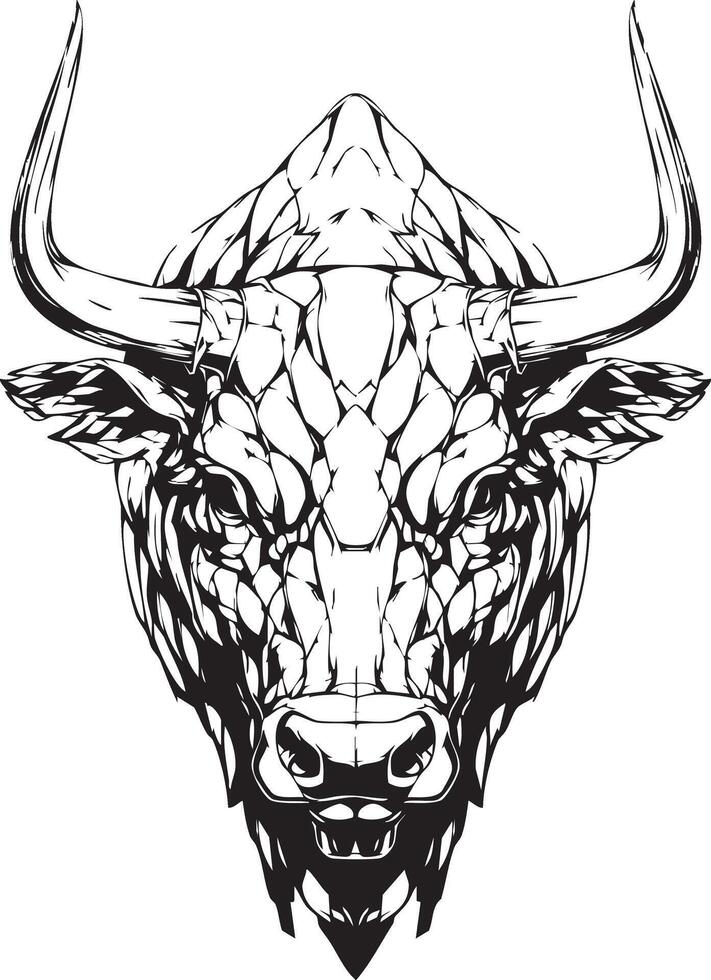 Bull Head Illustration Design vector