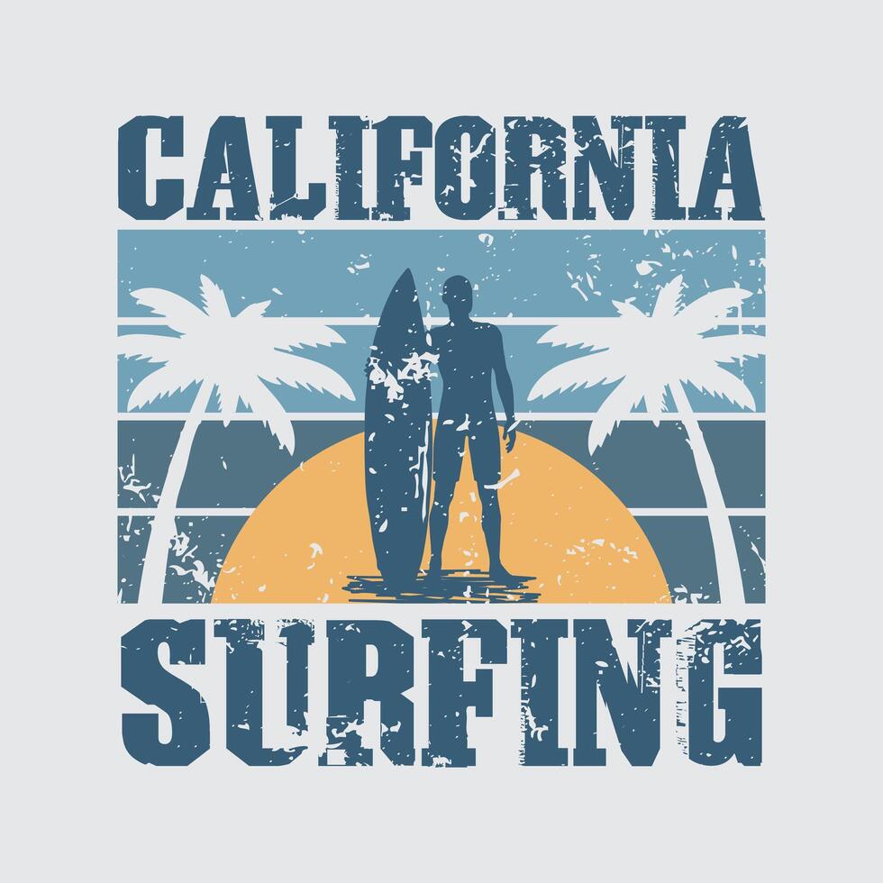 California surfing stylish t-shirt and apparel abstract design. print, typography, poster vector