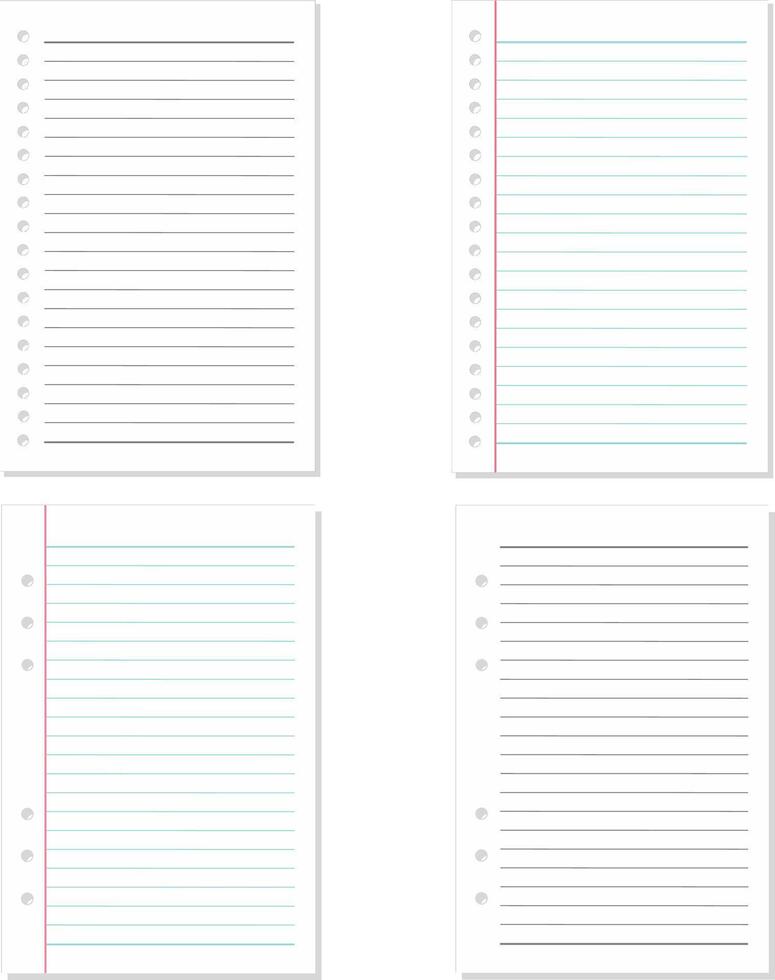 White Loose Leaf Notebook Paper Illustration vector