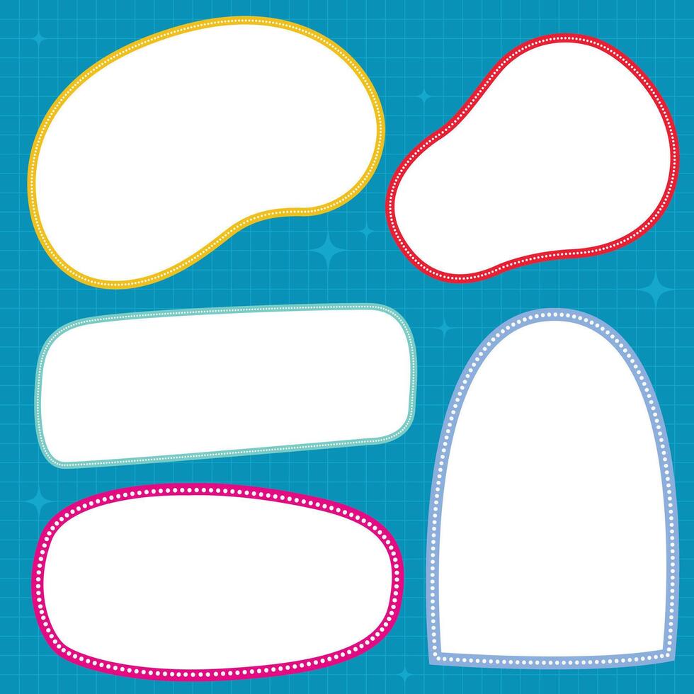 Colorful Flat box frame collection on blue grid lines background vector