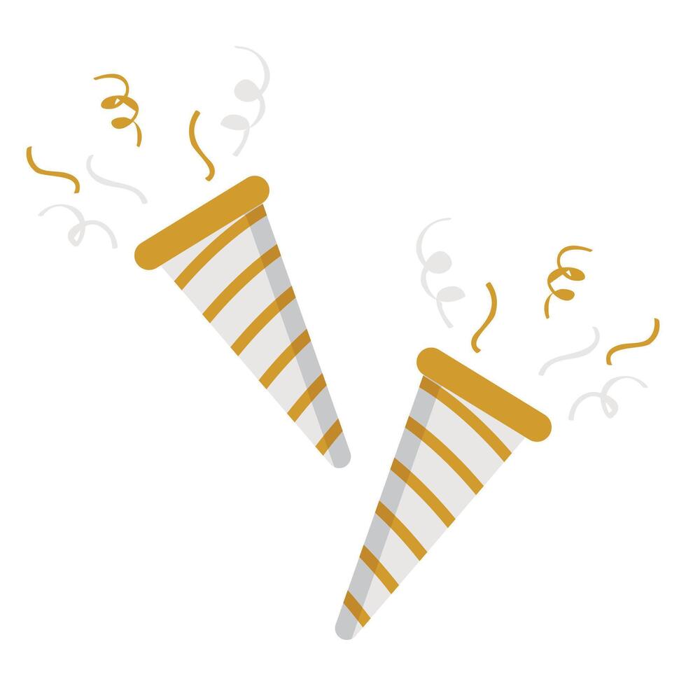 Exploding party popper with serpantin and serpantinom vector