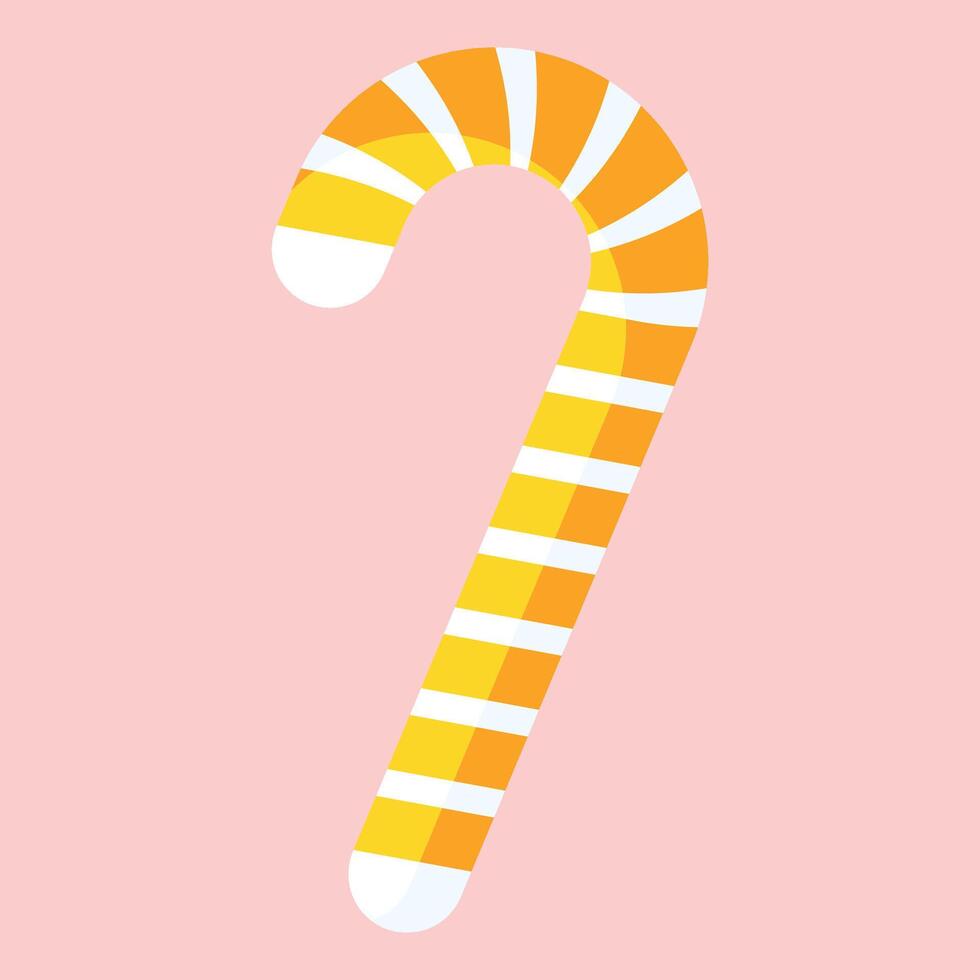 Christmas candy cane illustration on red background vector