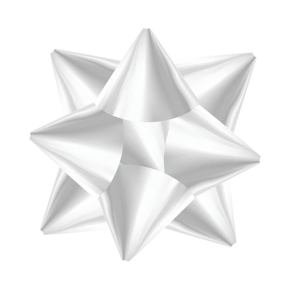 Bow for wrapping present box on the white vector