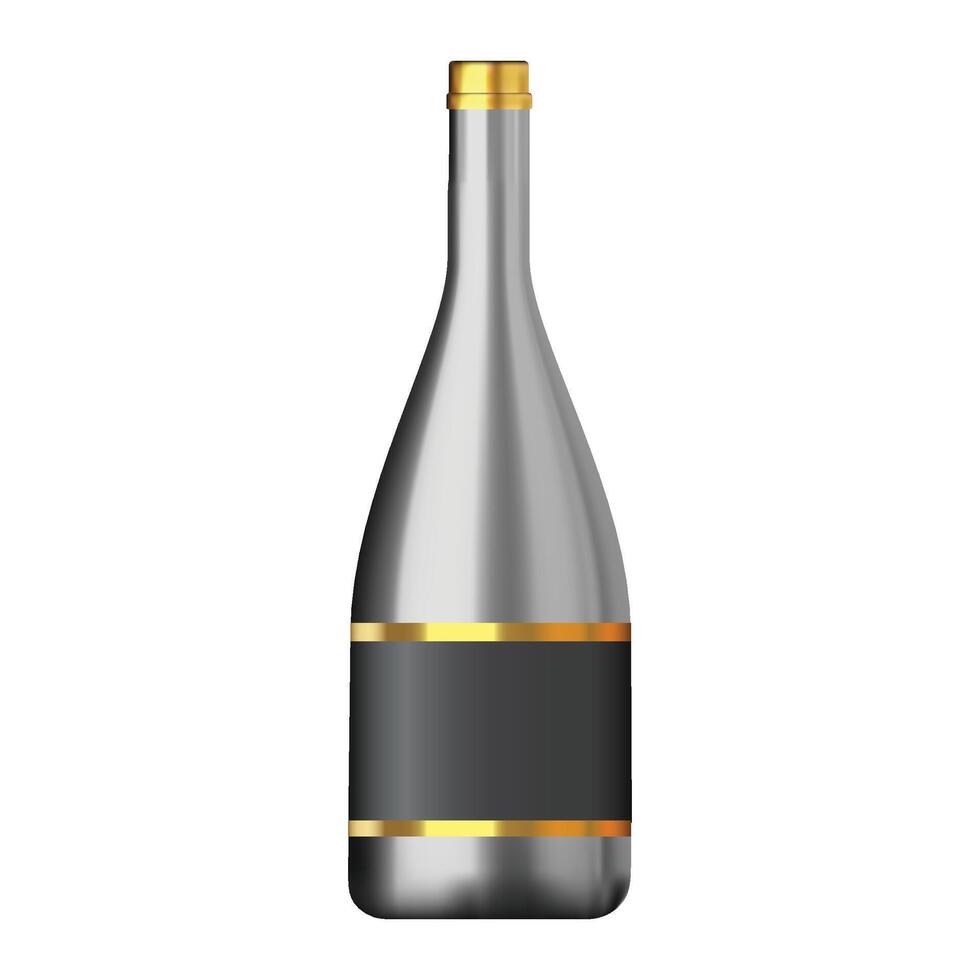 Realistic colorful champagne bottle on a white vector