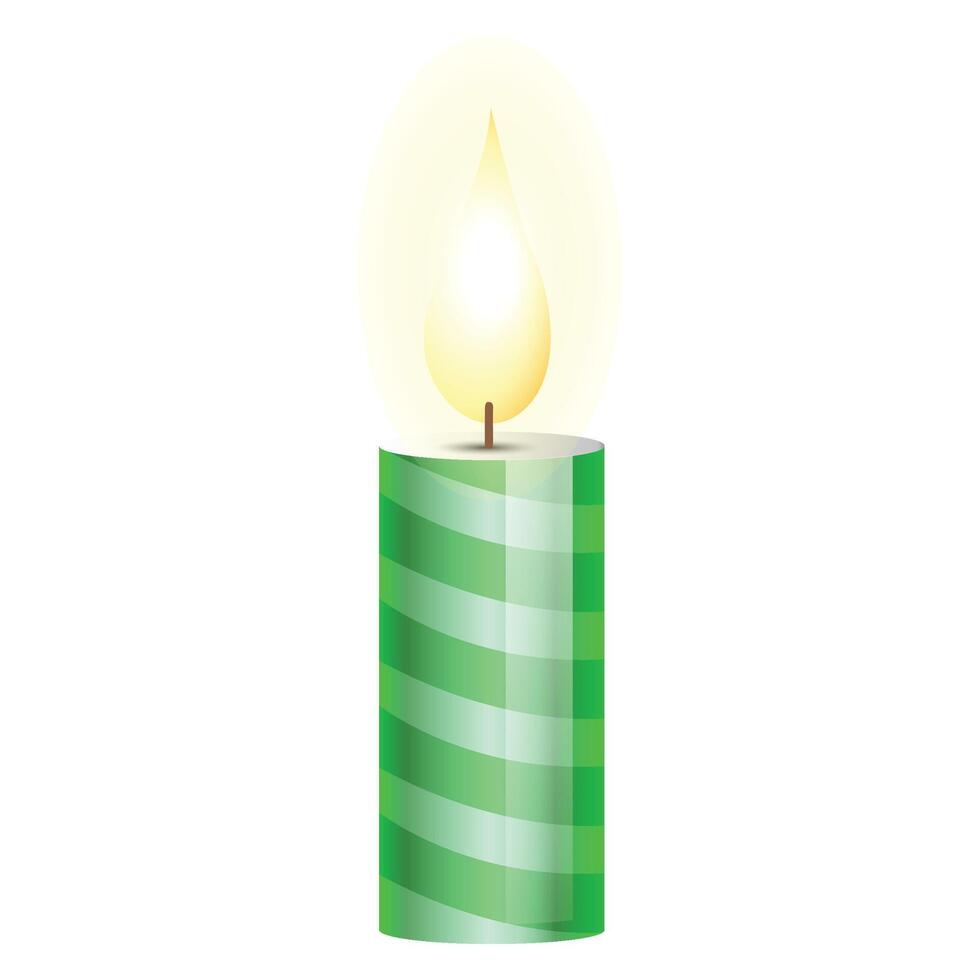 Christmas candle illustration on the white background vector