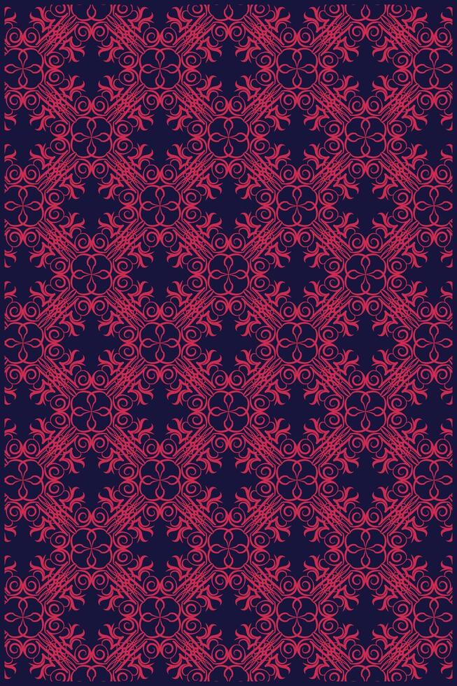 beautiful pink batik pattern with dark blue background vector