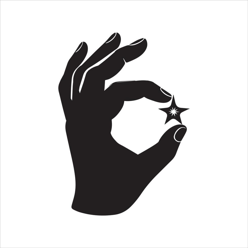 Witch Hand Silhouette in Mystic Pose vector