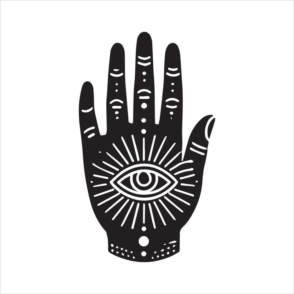 Witch Hand Silhouette with Arcane Energy vector