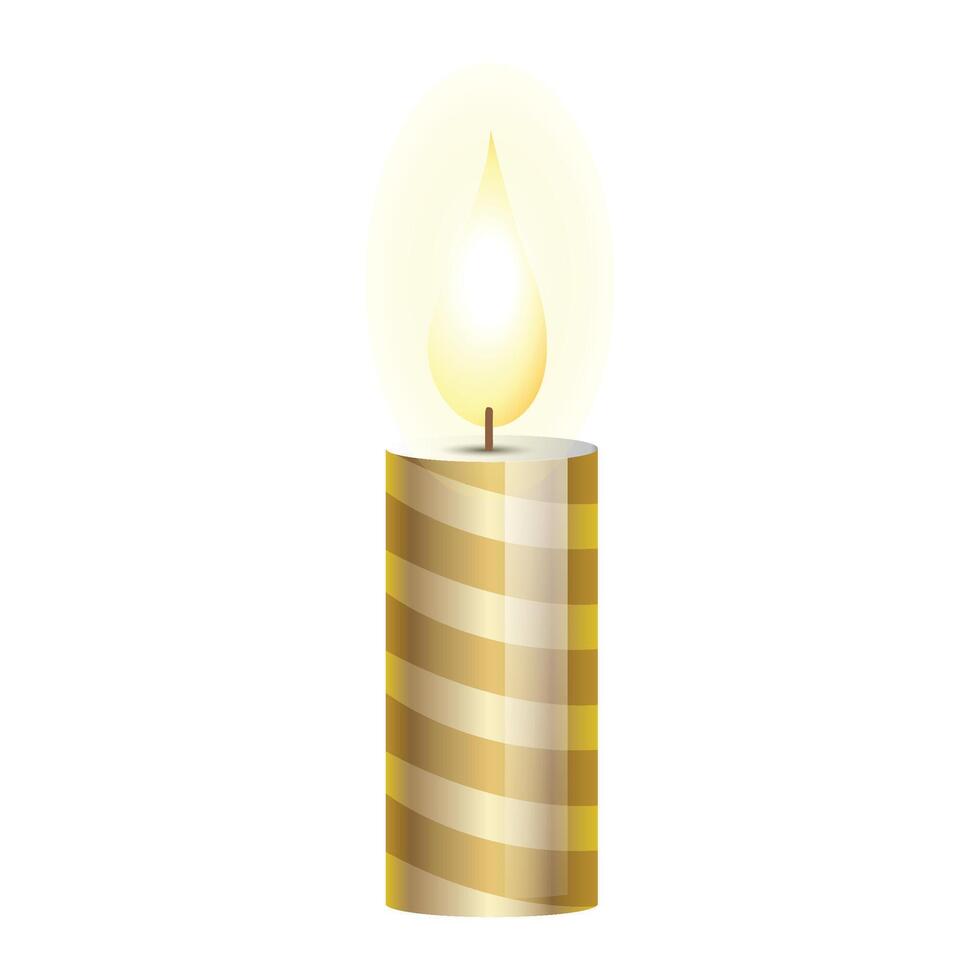 Christmas candle illustration on white background vector