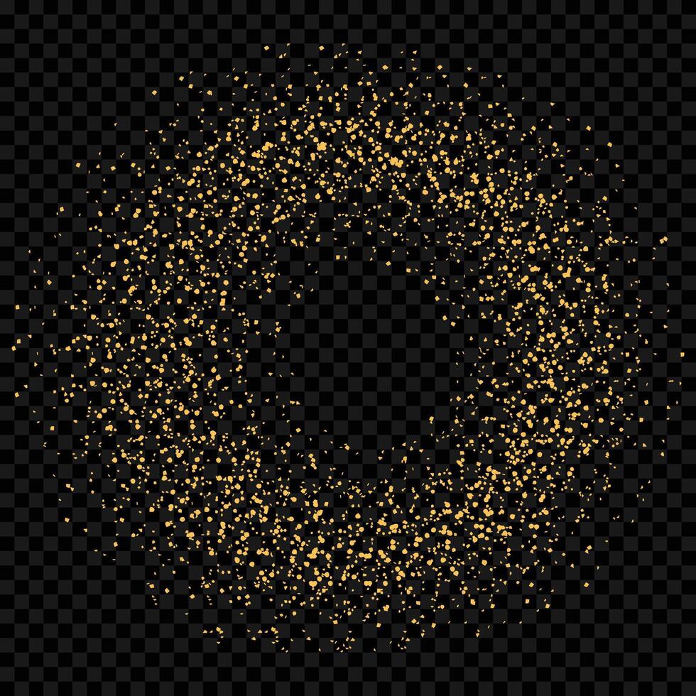 Golden sparkling round frame background vector