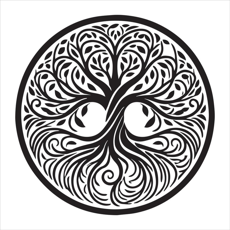 Spiritual Celtic Tree Life Logo Design vector