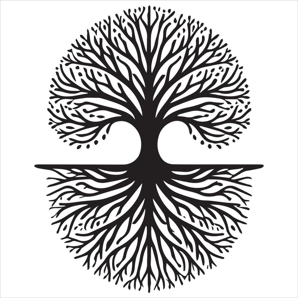Spiral Rooted Celtic Tree of Life Design vector