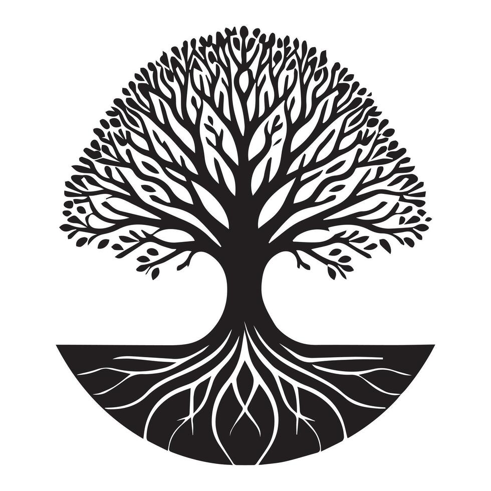 Detailed Celtic Tree Logo Illustration vector