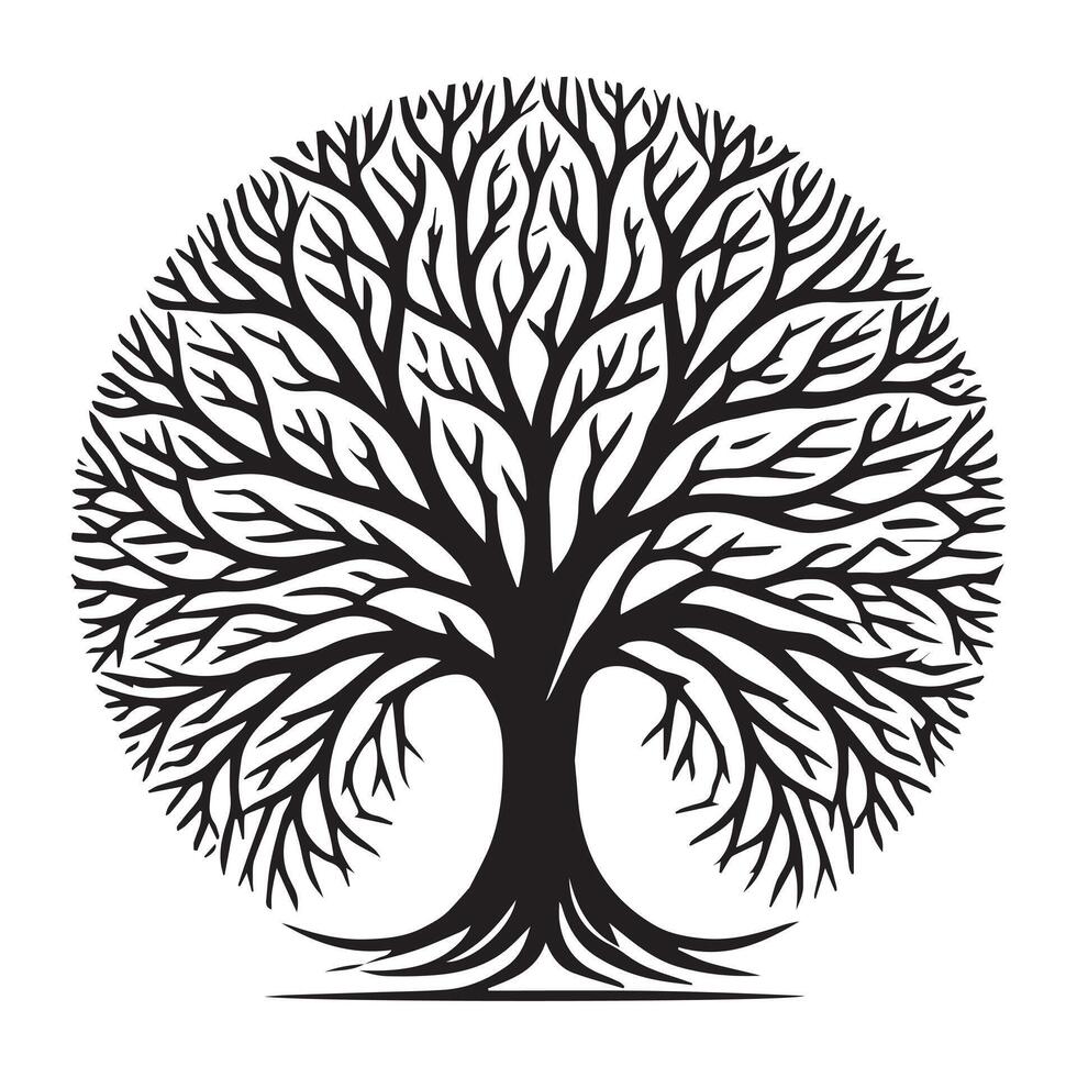 Interwoven Celtic Tree Logo Clipart vector
