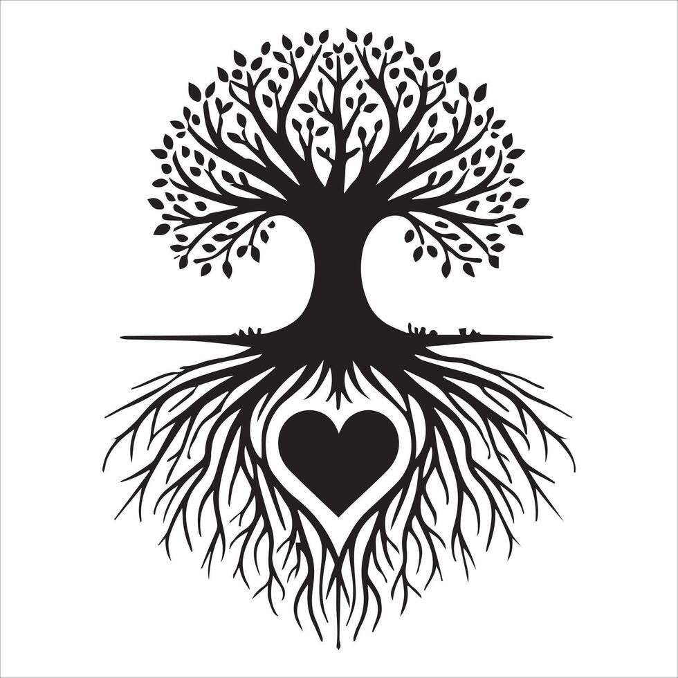 Tree of Life Celtic Icon with Branches and Roots vector