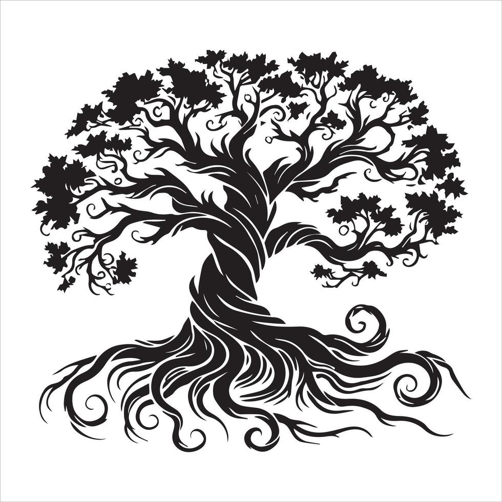 Eternal Life Tree Logo with Celtic Roots vector