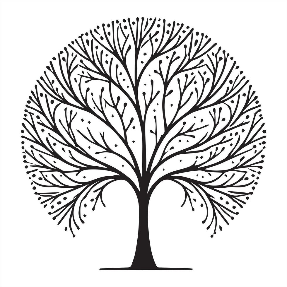 Serene Tree of Life Willow Logo Illustration vector