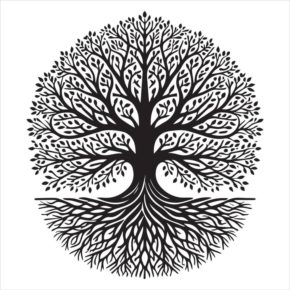 Celtic Tree of Life with Floral Details vector