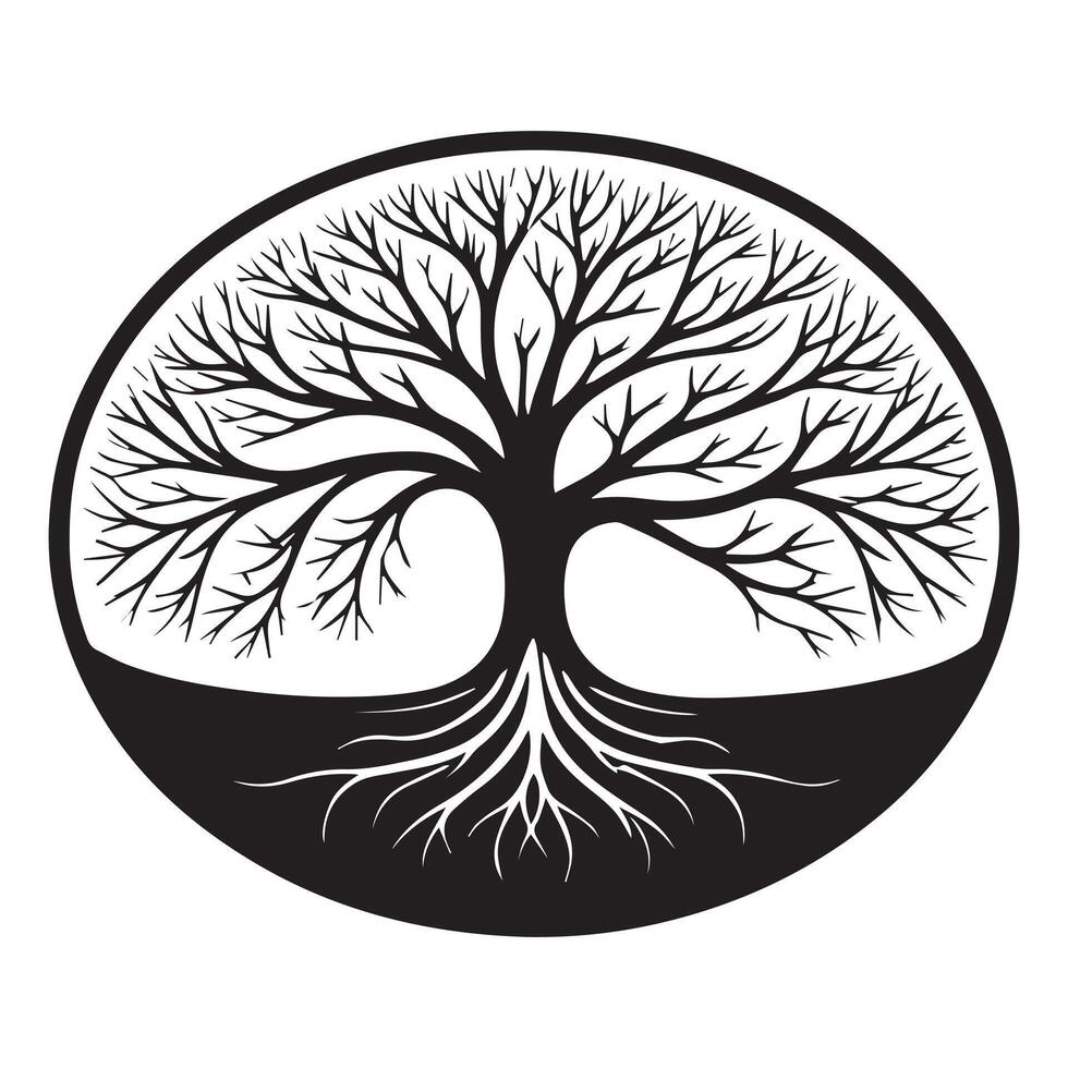 Exquisite Celtic Tree Life Silhouette vector