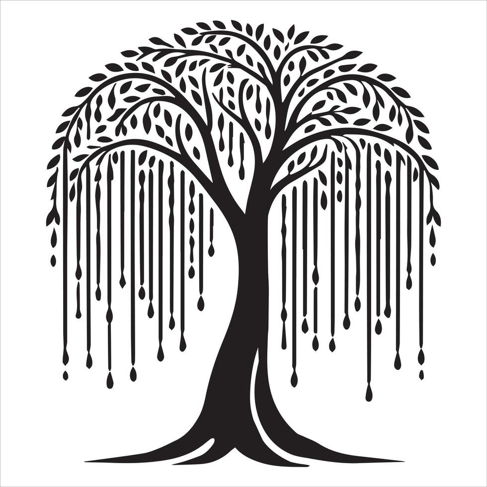Handcrafted Celtic Tree of Life Silhouette vector
