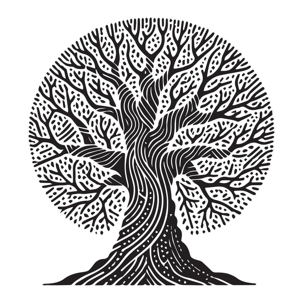 Sacred Spiral Tree of Life Celtic Design vector