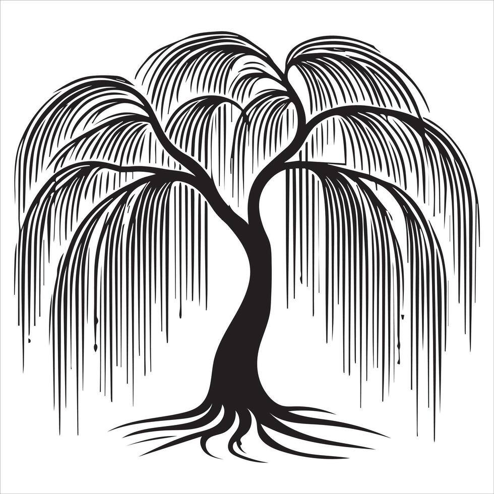 Whimsical Willow Tree of Life Logo Artwork vector