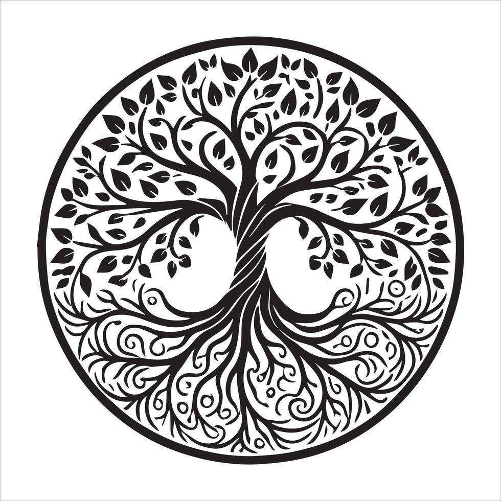 Bold Celtic Tree of Life Illustration vector