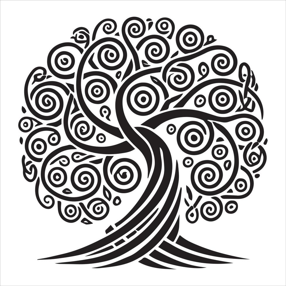Whimsical Celtic Tree of Life Clipart Design vector